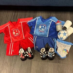 American Girl Bitty Baby Twins Red and Blue Soccer Set